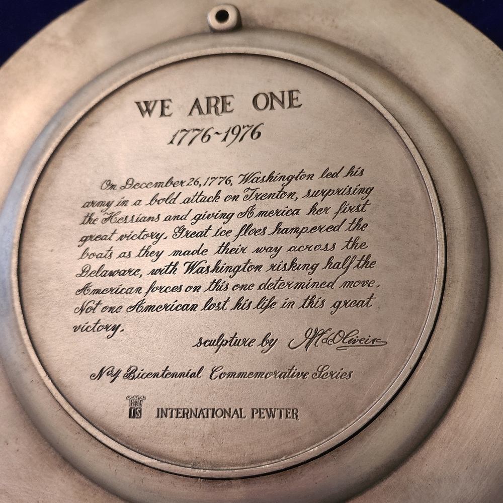 VTG BICENTENNIAL 1776-1976 COMMEMORATIVE SERIES PEWTER PLATE NO 4 "WE AR… - Picture 5 of 12